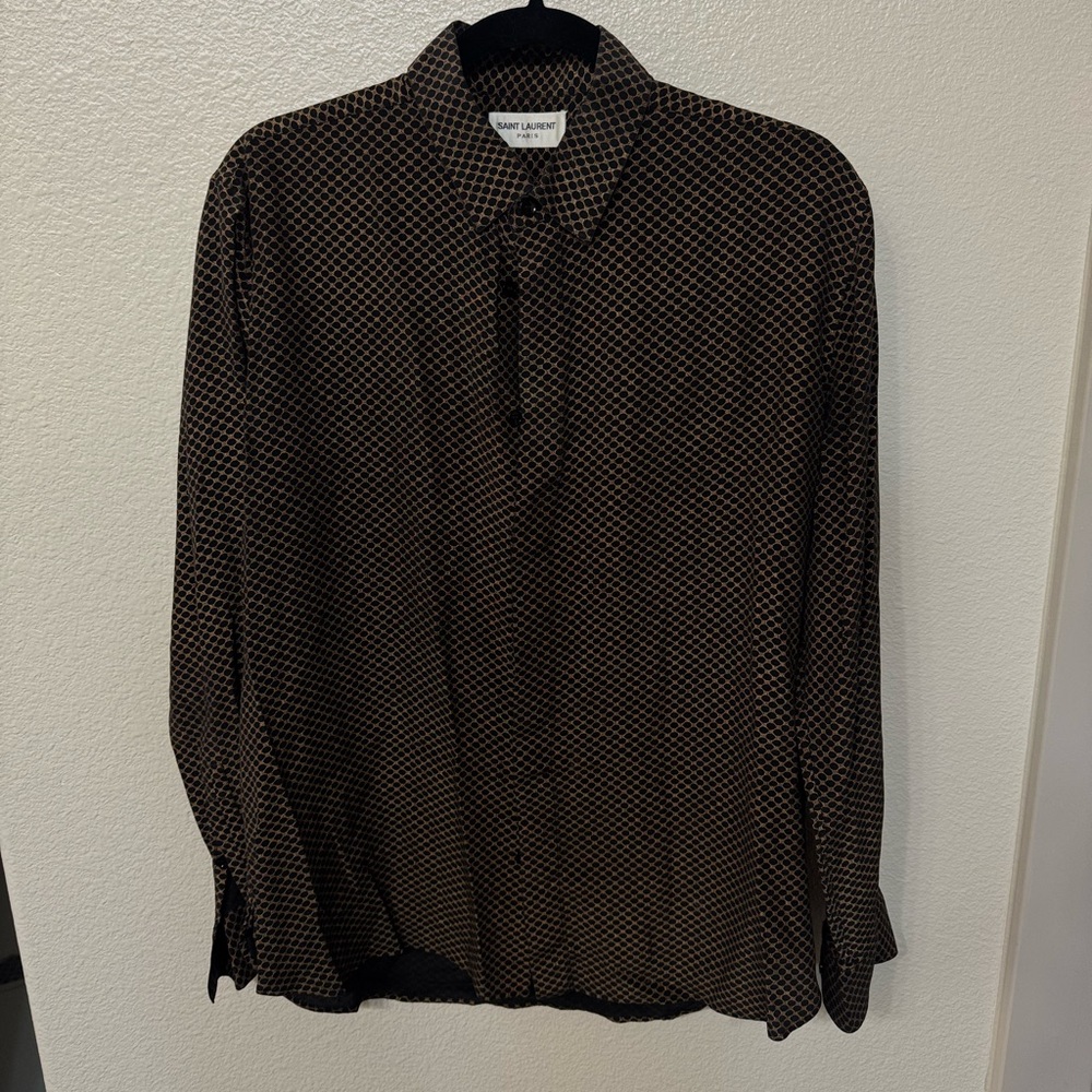 Saint Laurent Black Polka Dot Shirt